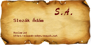 Slezák Ádám névjegykártya